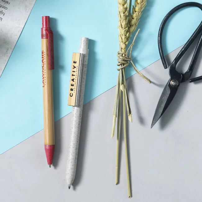 Stylo naturel en canne de blé et bambou Yusin 
