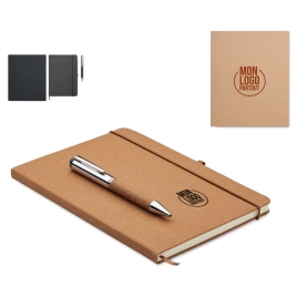 Set carnet & stylo en cuir...