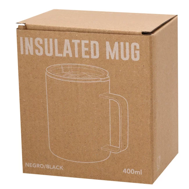 Mug publicitaire isotherme caoutchouc Adelax 400 ml 