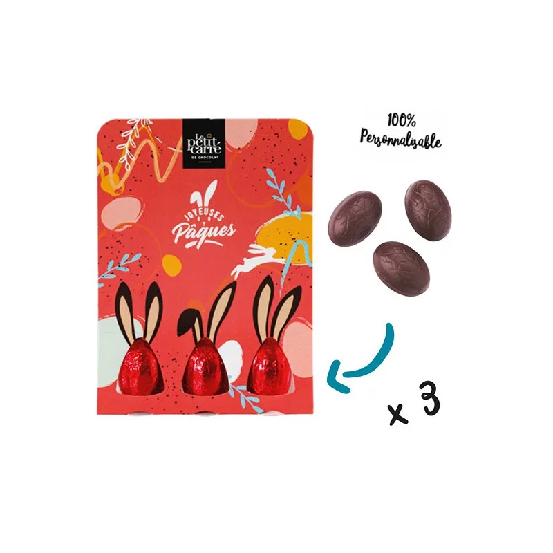 Pochette personnalisable 3 oeufs 