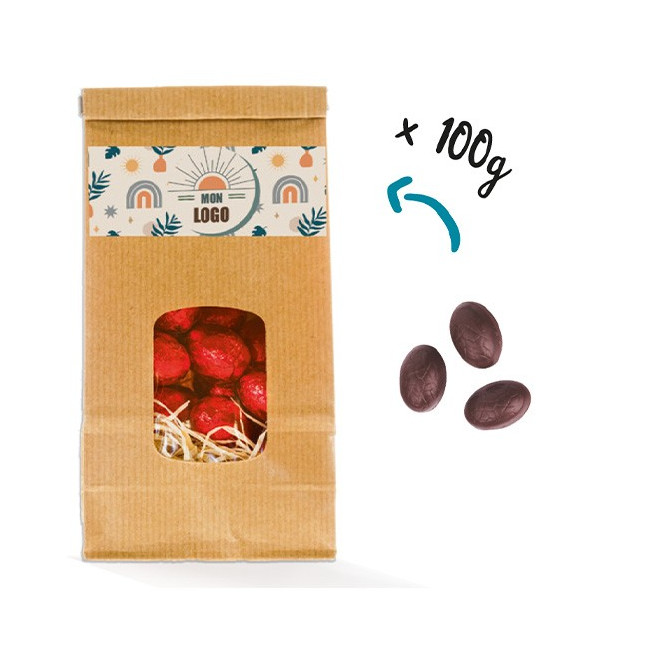 Sachet personnalisé 100 gr oeufs praliné 