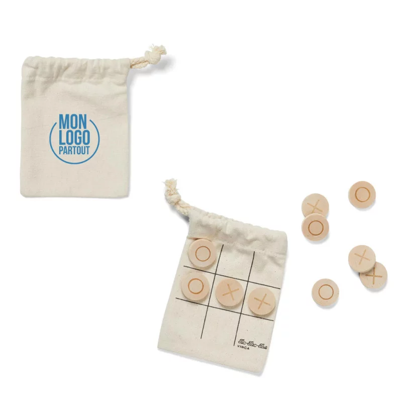 Jeu de morpion personnalisable en bois FSC® VINGA 