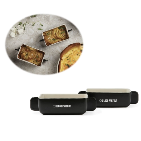 Duo de plats à four personnalisables en grès VINGA Monte 