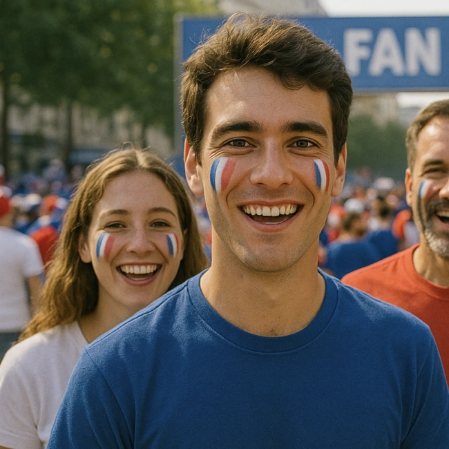 Carte maquillage de supporteur France 