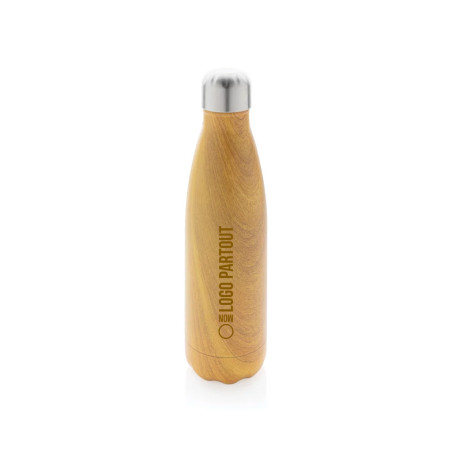 Bouteille isotherme personnalisable avec effet bois 500 ml 