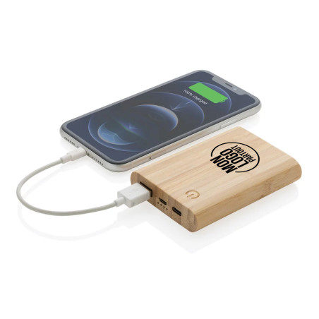 Powerbank personnalisée 5000 mAh en bambou 