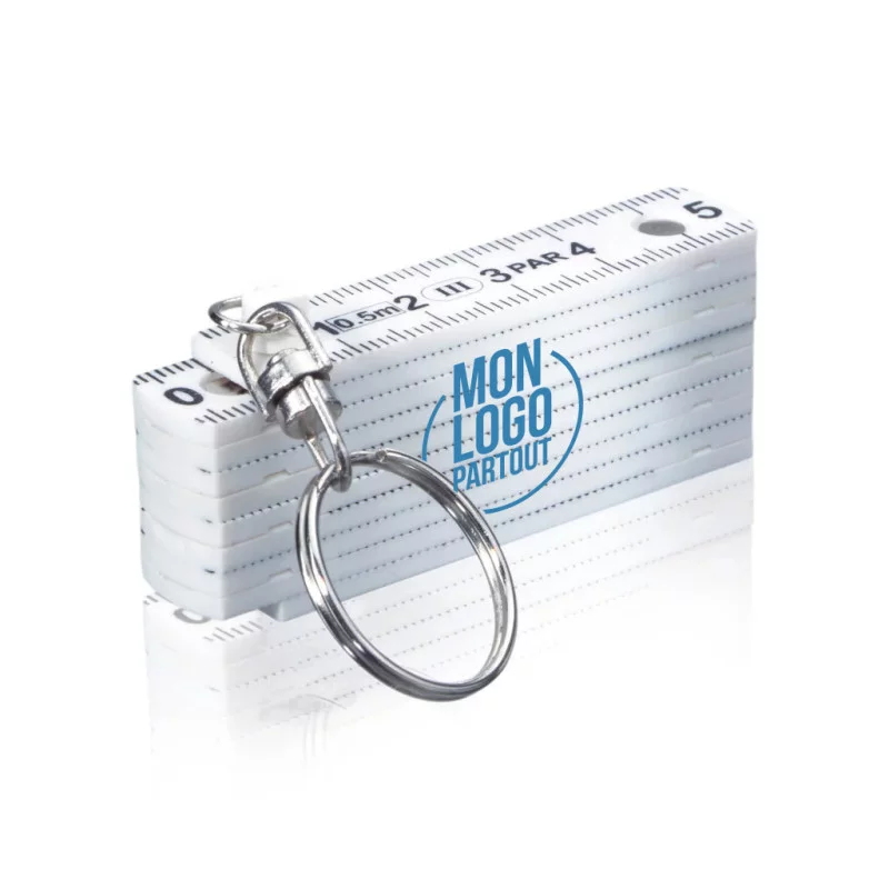 Porte-clés publicitaire avec mini règle pliable 