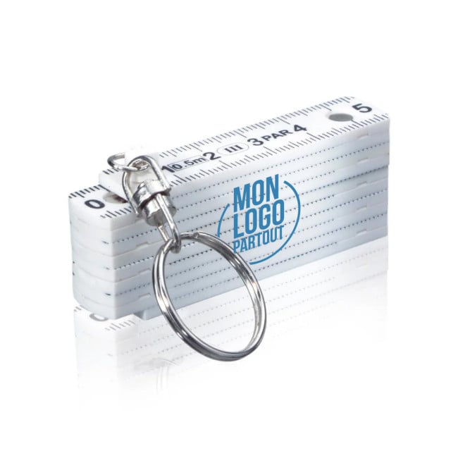 Porte-clés publicitaire avec mini règle pliable 