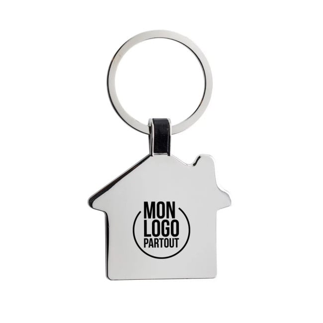 Porte-clés maison en alliage de zinc recyclé RCS 