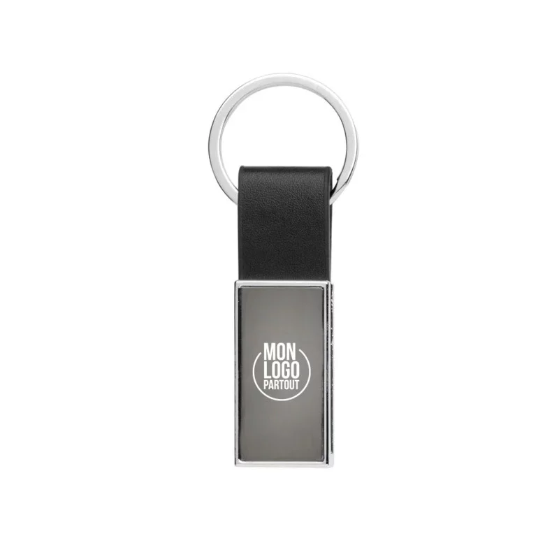 Porte-clés luxe en PU et alliage de zinc recyclé RCS 