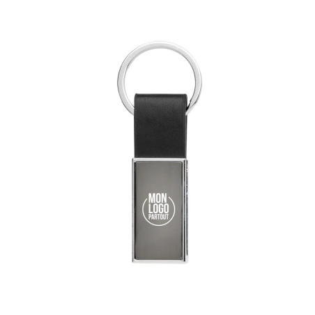 Porte-clés luxe en PU et alliage de zinc recyclé RCS 
