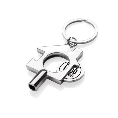 Porte-clés personnalisé 3-en-1 en alliage de zinc recyclé RCS 