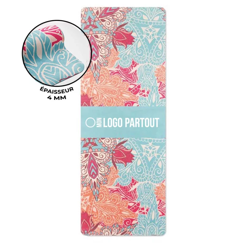 Tapis de yoga personnalisable en quadrichromie 4 mm 