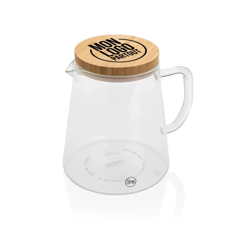 Carafe personnalisée en verre et bambou Ukiyo 1,2L 