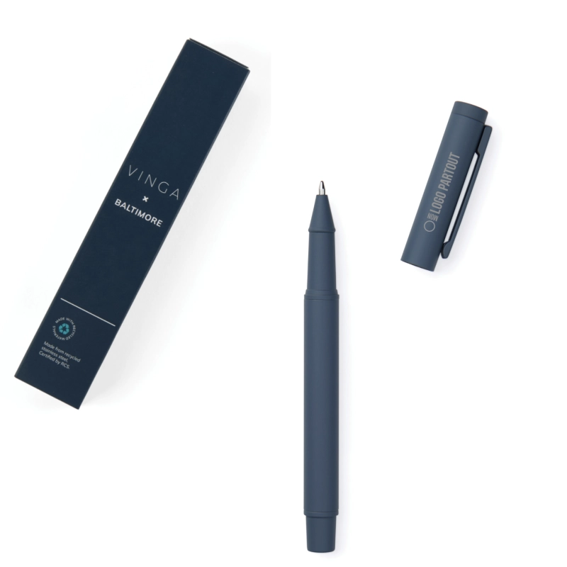 Stylo publicitaire en acier inoxydable RCS VINGA Baltimore 