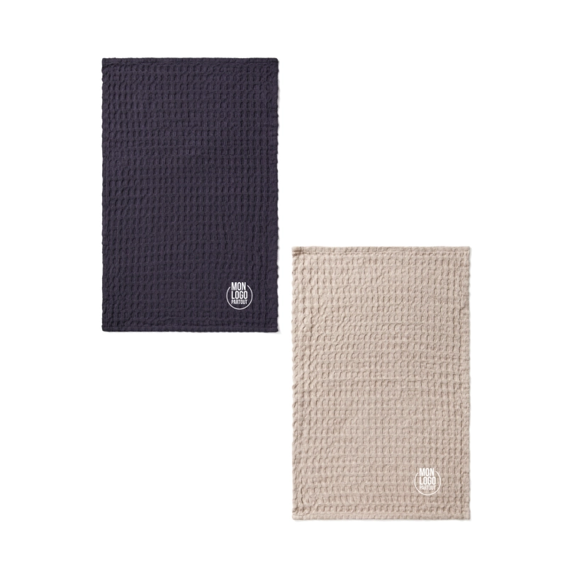 Duo d'essuie-mains personnalisés nid d’abeille VINGA Cromer 