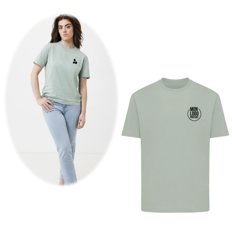 T-shirt personnalisé coupe boxy en coton recyclé Iqoniq Teide 