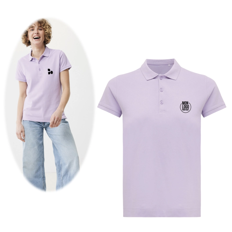 Polo femme personnalisé en coton recyclé Iqoniq Yosemite 