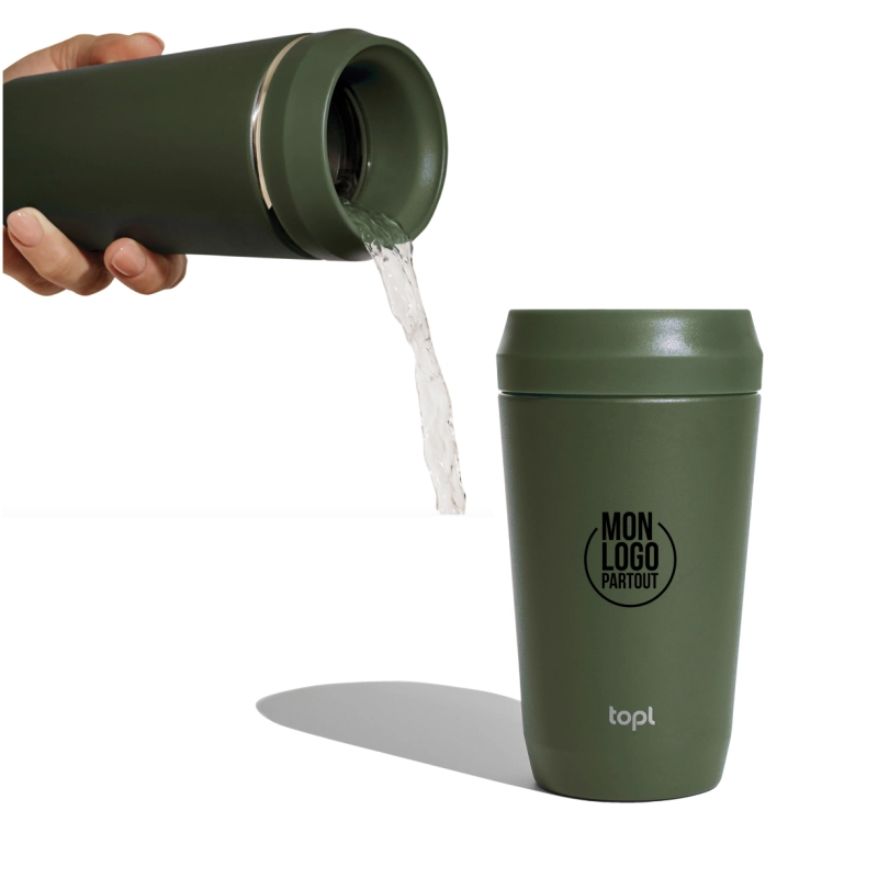 Mug de voyage personnalisable en acier recyclé Topl 354 ml 