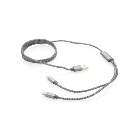 Câble de charge tressé personnalisable 3-en-1 