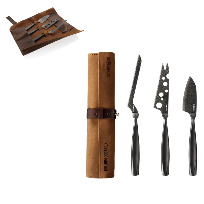 Set couteaux à fromage personnalisé BOSKA Monaco+ Noir 