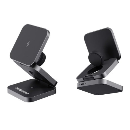 Chargeur 15W pliable 3-en-1 en aluminium recyclé RCS Terra 