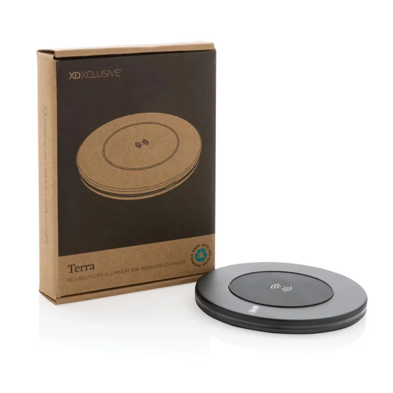 Chargeur sans fil personnalisé 10W en aluminium recyclé Terra 