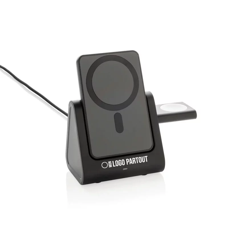 Chargeur induction personnalisé 3-en-1 avec powerbank Powerbase 