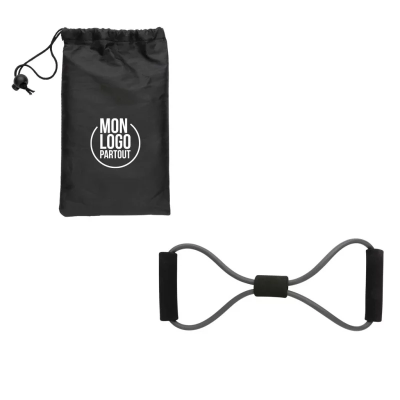 Élastique de sport en forme de 8 dans une pochette personnalisée 