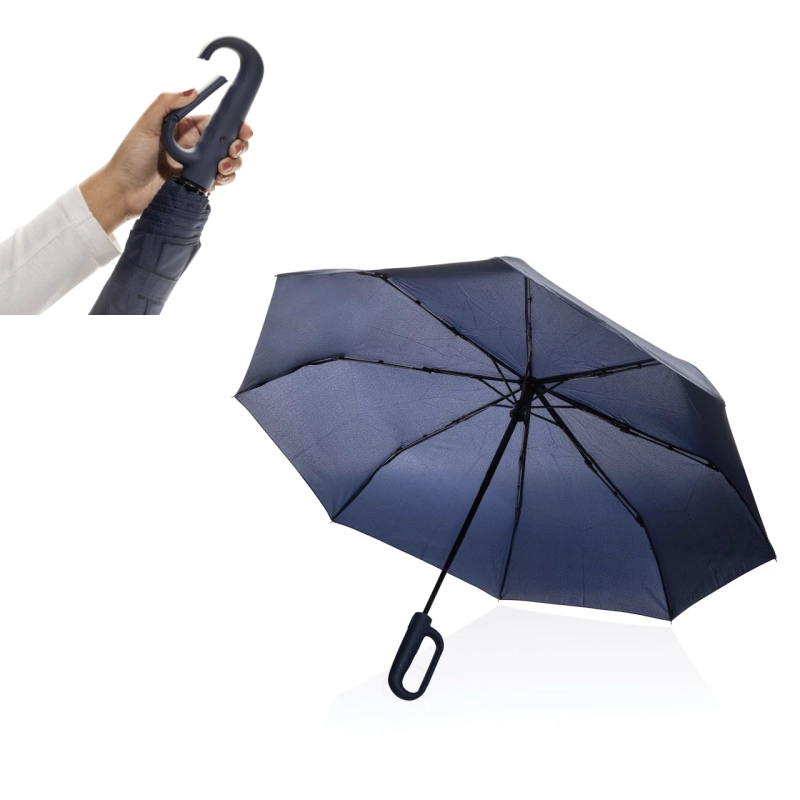 Parapluie avec mousqueton en rPET AWARE™ Yara 21'' 