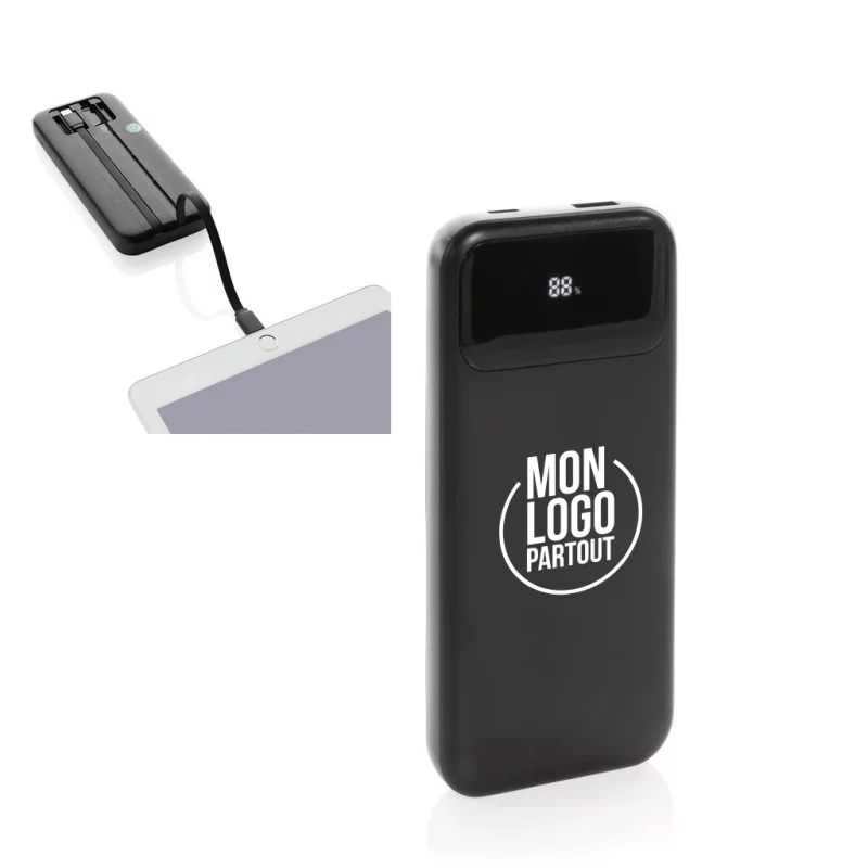 Powerbank publicitaire 10.000mAh avec câbles Turbopack 