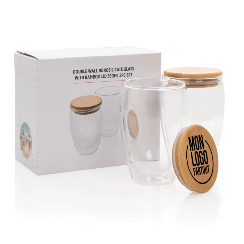 Set de 2 Verres personnalisables à double paroi 350ml 
