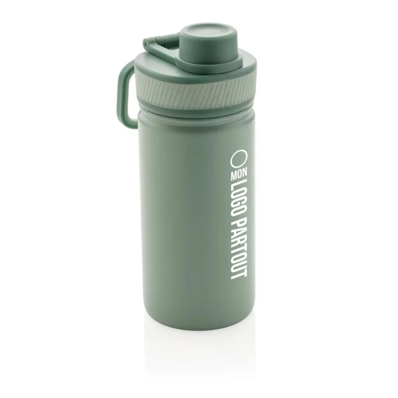 Gourde isotherme personnalisée en acier avec bouchon sport 