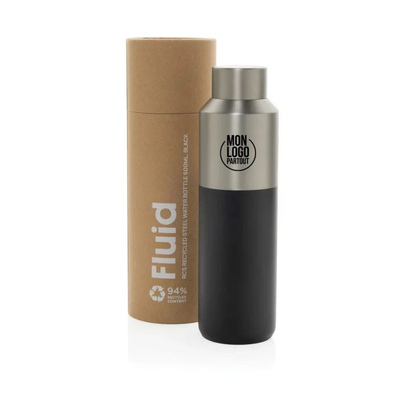 Gourde personnalisée en acier recyclé RCS Fluid 600ml 