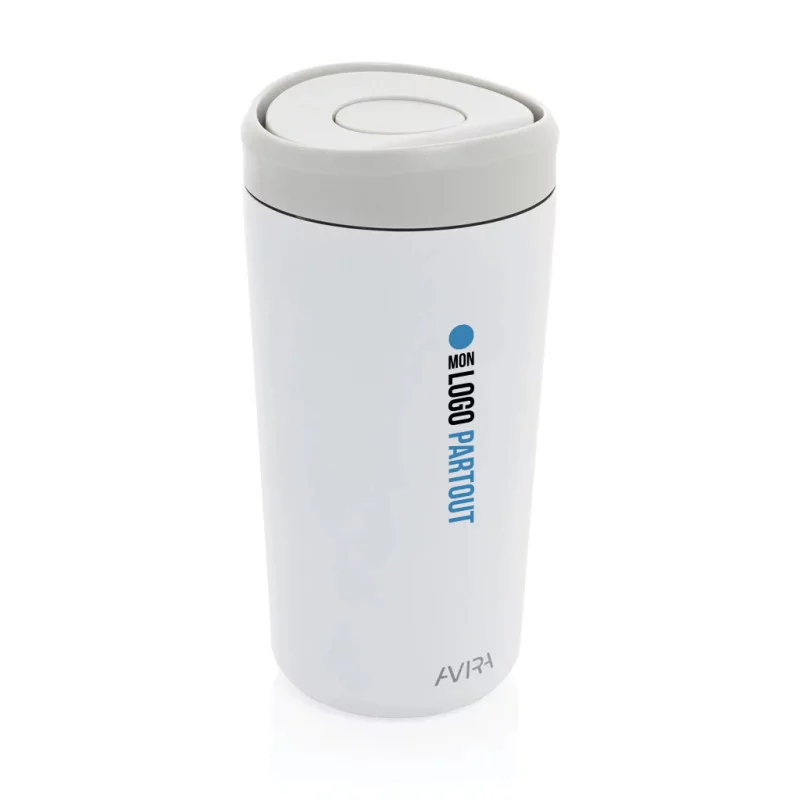 Mug de voyage personnalisé en acier recyclé Avira Alix 400ml 
