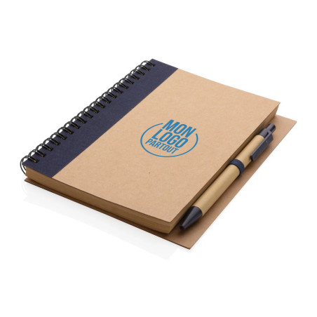 Carnet à spirales personnalisé en kraft avec stylo 