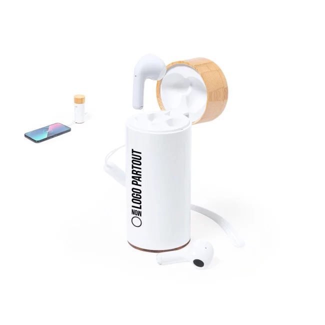 Écouteurs publicitaire Power Bank Lac 
