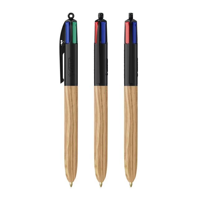 Stylo BIC ® 4 Couleurs Wood Style Lanyard 