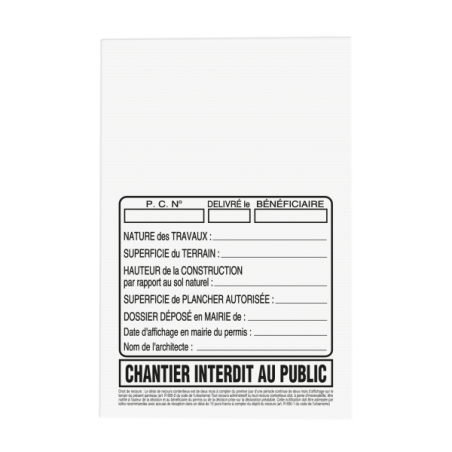 Panneau de chantier personnalisé 120 x 80 cm 