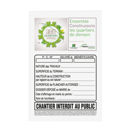 Panneau de chantier personnalisé 120 x 80 cm 