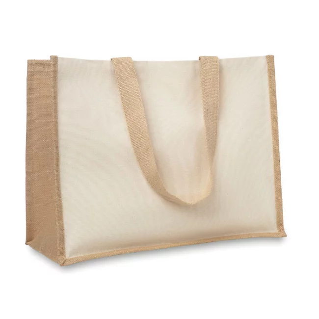 Sac de plage personnalisé en toile et jute Campo de Fiori 