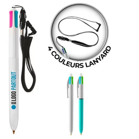 Stylo BIC ® 4 Couleurs Fashion Lanyard 