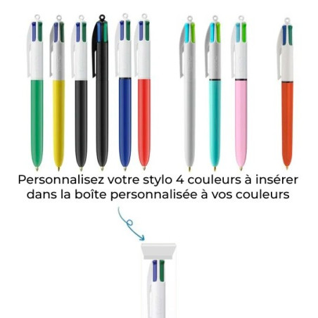 Boîte personnalisable avec un stylo Bic ® 4 couleurs 