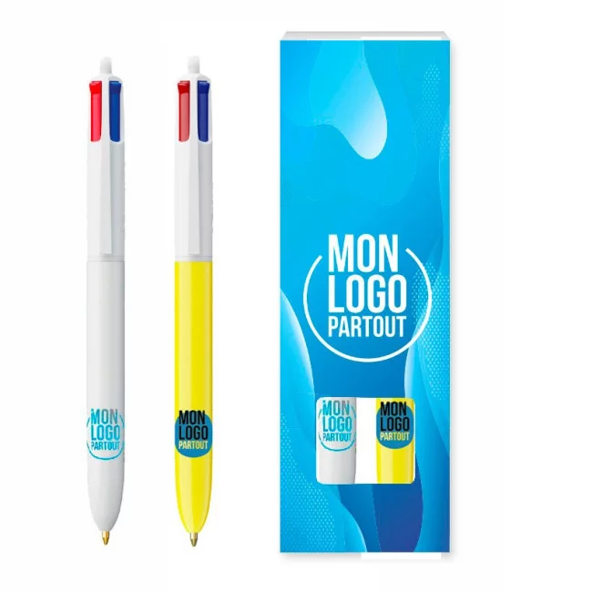 Boîte personnalisable avec deux stylos Bic ® 4 couleurs