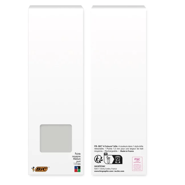 Boîte personnalisable avec deux stylos Bic ® 4 couleurs