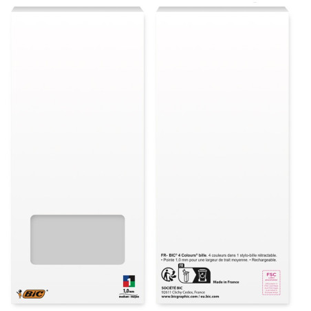 Boîte personnalisable avec trois stylos Bic ® 4 couleurs 