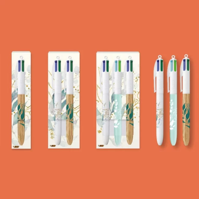 Boîte personnalisable avec deux stylos Bic ® 4 couleurs