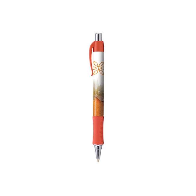 Stylo publicitaire Hepburn chrome Stylo publicitaire Hepburn chrome - Orange 1505