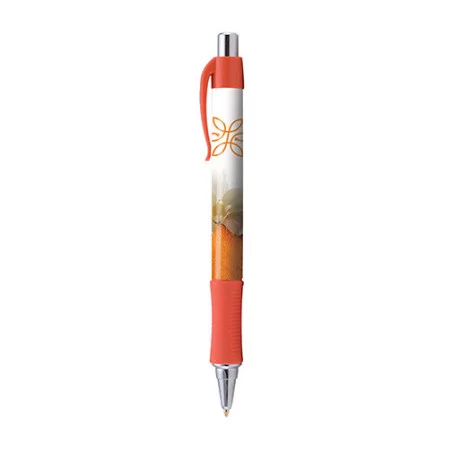 Stylo publicitaire Hepburn chrome Stylo publicitaire Hepburn chrome - Orange 1505