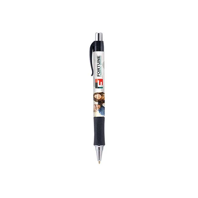 Stylo publicitaire Hepburn chrome Stylo publicitaire Hepburn chrome - Noir